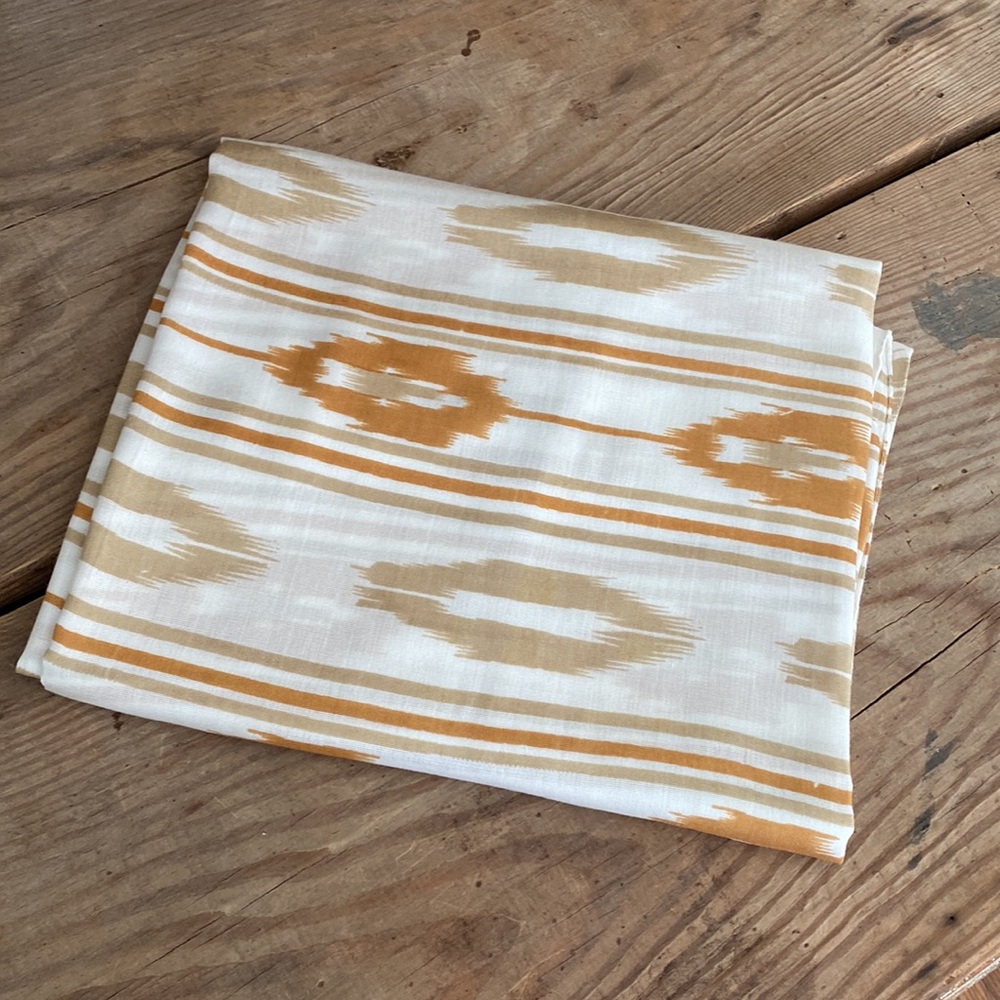Gorjana tan and cream Ikat pattern scarf / wrap